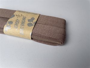 Jersey skråbånd - toffee, 20 mm og 3 meter